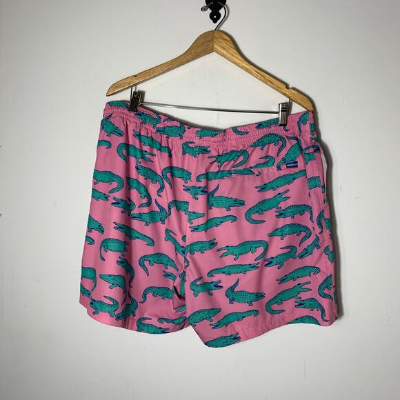 Mens Chubbies Classic The Glades Swim Trunks Pink Alligator 5.5 inseam Size 3X - Picture 3 of 3